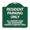 Signmission Parking Resident Parking Only All Visitors Must Use Designated Visitors Parking Area, GW-1818-23357 A-DES-GW-1818-23357 - alternate 1